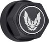 881166 Wheel Center Cap Set 1982-92 Firebird; Flat Black w/ Late Silver Bird Logo Without Metal Clips (4 pc) - image 2