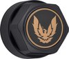 881167 Wheel Center Cap Set 1982-92 Firebird; Flat Black w/ Late Gold Bird Logo Without Metal Clips (4 pc) - image 2