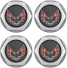 881171 Wheel Center Cap Set 1977-81 Firebird; Silver w/ Early Red Bird Logo with Metal Clips (4 pc) - image 1