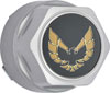 881172 Wheel Center Cap Set 1977-81 Firebird; Silver with Early Gold Bird Emblem & Metal Clips (4 pc) - image 2