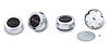 881231 Wheel Center Cap 1967-72 Pontiac Rally Il; "PMD" Lettering; Black With Red; Set Of 4 - image 1