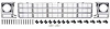881321 Grill and Round Headlamp Bezel Basic Set 1979-80 Chevrolet Pickup ; Emblem Delete; Argent Silver - image 1