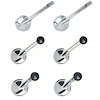 881430 1958 Various GM Models, Inner Door Release & Window Crank Handle Set, Chrome Handles, w/ Black Knobs - image 1