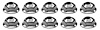 A2555K Molding Clip Retaining Pal Nut, #8-32 Thread Size, 1/2" Diameter Washer Head, 10 Piece Set - image 1