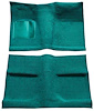 A4031B06 Passenger Area Nylon Loop Floor Carpet Set With Mass Backing 1964 Mustang Coupe; Aqua - image 1