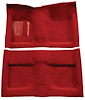 A4032B02 Passenger Area Loop Floor Carpet Set With Mass Backing 1964 Mustang Convertible; Red - image 1