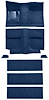 A4036A12 1964 Mustang Fastback; Passenger Area; Loop Floor Carpet Set; Dark Blue w/ Fold Down Seat Carpet; - image 1