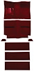 A4036A15 1964 Mustang Fastback; Passenger Area; Loop Floor Carpet Set; Maroon w/ Fold Down Seat Carpet; - image 1