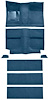 A4036A41 1964 Mustang Fastback; Passenger Area; Loop Floor Carpet Set; Medium Blue w/ Fold Down Seat Carpet; - image 1