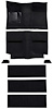 A4036B01 1964 Mustang Fastback; Loop Floor & Fold Down Seat Carpet Set w/ Mass Backing; Black - image 1