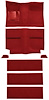 A4036B02 1964 Mustang Fastback; Loop Floor & Fold Down Seat Carpet Set w/ Mass Backing; Red - image 1