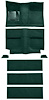 A4036B13 1964 Mustang Fastback; Loop Floor & Fold Down Seat Carpet Set w/ Mass Backing; Dark Green - image 1