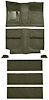 A4036B19 1964 Mustang Fastback; Loop Floor & Fold Down Seat Carpet Set w/ Mass Backing; Moss Green - image 1
