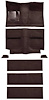 A4036B30 1964 Mustang Fastback; Loop Floor & Fold Down Seat Carpet Set w/ Mass Backing; Dark Brown - image 1