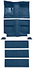 A4036B62 1964 Mustang Fastback; Loop Floor & Fold Down Seat Carpet Set w/ Mass Backing; Ford Blue - image 1