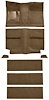 A4036B69 1964 Mustang Fastback; Loop Floor & Fold Down Seat Carpet Set w/ Mass Backing; Medium Saddle - image 1