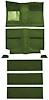 A4037A19 1964 Mustang Fastback; Passenger Area Nylon; Loop Floor & Fold Down Seat Carpet Set; Moss Green - image 1
