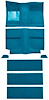 A4037A31 1964 Mustang Fastback; Passenger Area Nylon; Loop Floor & Fold Down Seat Carpet Set; Light Blue - image 1
