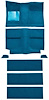 A4037A41 1964 Mustang Fastback; Passenger Area Nylon; Loop Floor & Fold Down Seat Carpet Set; Medium Blue - image 1