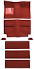 A4037B02 1964 Mustang Fastback Nylon; Loop Floor & Fold Down Seat Carpet Set w/ Mass Backing; Red - image 1
