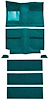 A4037B06 1964 Mustang Fastback Nylon; Loop Floor & Fold Down Seat Carpet Set w/ Mass Backing; Aqua - image 1