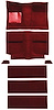 A4037B15 1964 Mustang Fastback Nylon; Loop Floor & Fold Down Seat Carpet Set w/ Mass Backing; Maroon - image 1