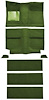 A4037B19 1964 Mustang Fastback Nylon; Loop Floor & Fold Down Seat Carpet Set w/ Mass Backing; Moss Green - image 1