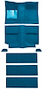 A4037B41 1964 Mustang Fastback Nylon; Loop Floor & Fold Down Seat Carpet Set w/ Mass Backing; Medium Blue - image 1