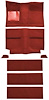 A4037B92 1964 Mustang Fastback Nylon; Loop Floor & Fold Down Seat Carpet Set w/ Mass Backing; Medium Red - image 1
