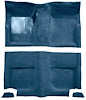 A4044A41 Passenger Area Loop Floor Carpet Set 1965-68 Mustang Fastback; Medium Blue - image 1