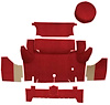 A4046A02 Loop Trunk Carpet Set With Boards 1964-66 Mustang Coupe; Red - image 1