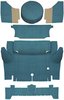 A4046A06 Loop Trunk Carpet Set With Boards 1964-66 Mustang Coupe; Aqua - image 2