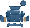 A4046A41 Loop Trunk Carpet Set With Boards 1964-66 Mustang Coupe; Medium Blue - image 1