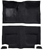 A4049A01 Passenger Area Nylon Loop Floor Carpet Set 1965-68 Mustang Fastback; Black - image 1