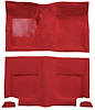 A4049A02 Passenger Area Nylon Loop Floor Carpet Set 1965-68 Mustang Fastback; Red - image 1