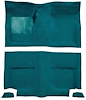 A4049A06 Passenger Area Nylon Loop Floor Carpet Set 1965-68 Mustang Fastback; Aqua - image 1