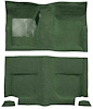 A4049A19 Passenger Area Nylon Loop Floor Carpet Set 1965-68 Mustang Fastback; Moss Green - image 1