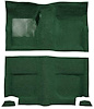 A4049A39 Passenger Area Nylon Loop Floor Carpet Set 1965-68 Mustang Fastback; Green - image 1
