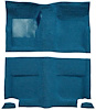 A4049A41 Passenger Area Nylon Loop Floor Carpet Set 1965-68 Mustang Fastback; Medium Blue - image 1