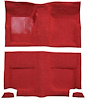 A4049B02 Passenger Area Nylon Loop Floor Carpet With Mass Backing 1965-68 Mustang Fastback; Red - image 1
