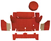 A4050A02 Loop Trunk Carpet Set With Boards 1964-66 Mustang Convertible; Red - image 1