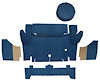 A4050A12 Loop Trunk Carpet Set With Boards 1964-66 Mustang Convertible; Dark Blue