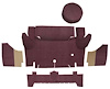 A4050A15 Loop Trunk Carpet Set With Boards 1964-66 Mustang Convertible; Maroon - image 1
