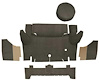 A4050A30 Loop Trunk Carpet Set With Boards 1964-66 Mustang Convertible; Dark Brown - image 1
