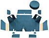 A4054A41 Loop Trunk Carpet Set With Boards 1965-66 Mustang Fastback; Medium Blue - image 1