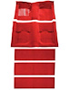 A4055A02 Nylon Loop Floor and Fold Down Seat Carpet Set 1969-70 Mustang Fastback; Red - image 1