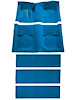 A4055B41 Nylon Loop Floor & Fold Down Carpet Set With Mass Backing 1969-70 Mustang Fastback; Medium Blue - image 1