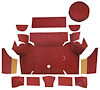 A4058A02 Loop Trunk Carpet Set With Boards 1967-68 Mustang Coupe; Red - image 1