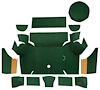 A4058A13 Loop Trunk Carpet Set With Boards 1967-68 Mustang Coupe; Dark Green - image 1