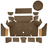 A4058A69 Loop Trunk Carpet Set With Boards 1967-68 Mustang Coupe; Medium Saddle